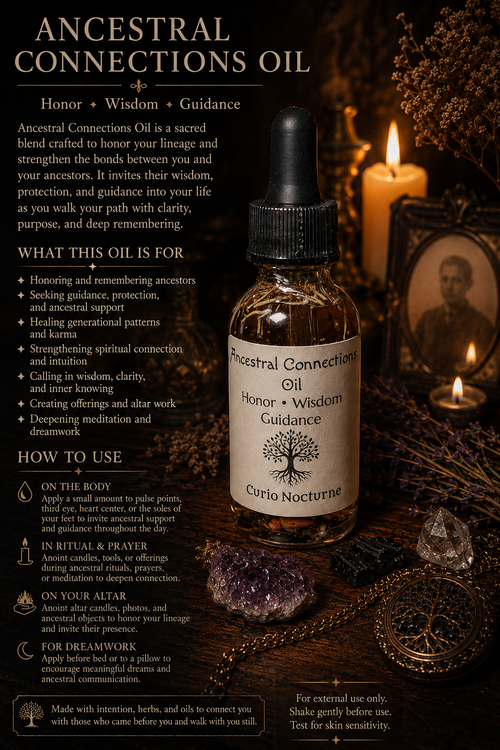 Ancestral Connection Oil • Ancestor Communication, Spirit Guide Work, Lineage Healing, Hoodoo Oil, Spiritual Ancestral Work
