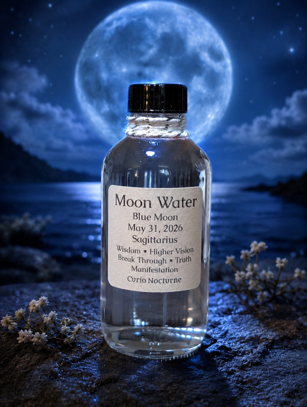 Blue Moon Moon Water • May 31, 2026 • Sagittarius Moon Water • Ritual Moon-Charged Water • Manifestation • Intuition • Spiritual Cleansing