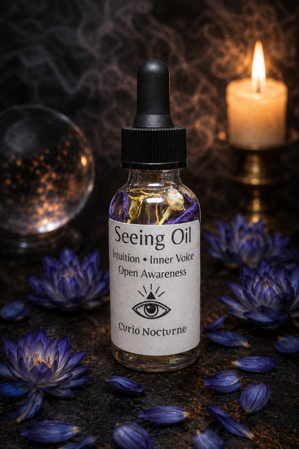 Seeing Oil • Intuition & Psychic Awareness Oil • Third Eye, Divination, Dream Work, Spiritual Insight Ritual Oil