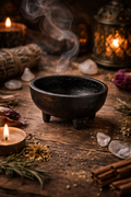 Cast Iron Cauldron Bowl | Oval Incense Burner | Smudge Pot for Herbs, Resins & Charcoal | Ritual Altar Tool