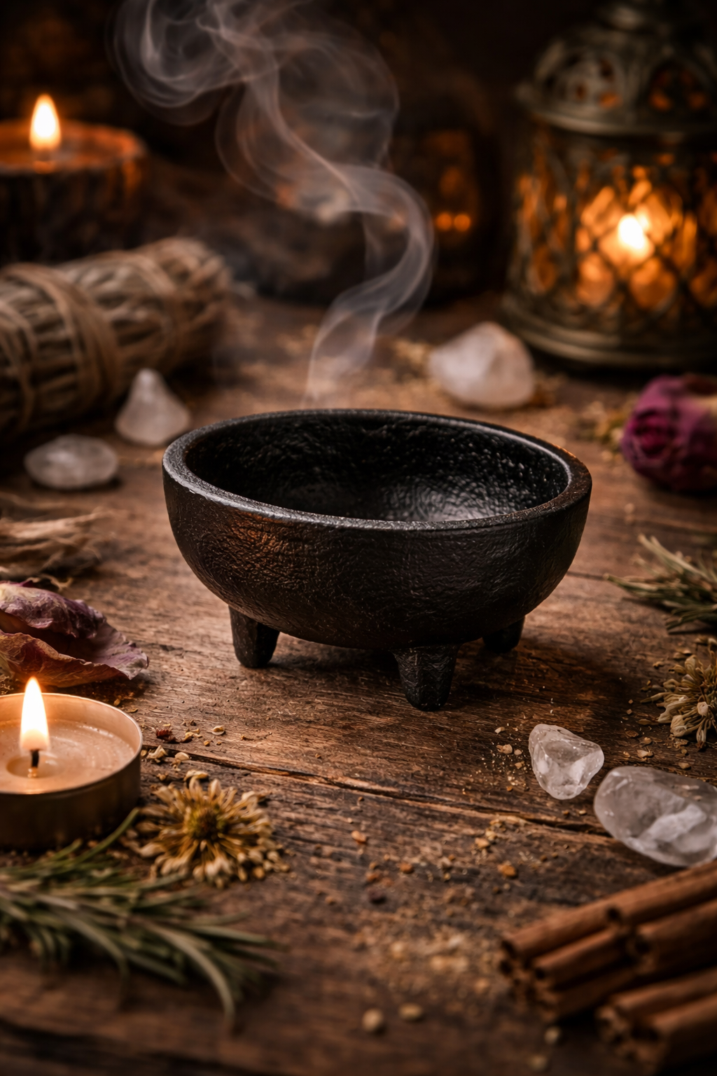 Cast Iron Cauldron Bowl | Oval Incense Burner | Smudge Pot for Herbs, Resins & Charcoal | Ritual Altar Tool