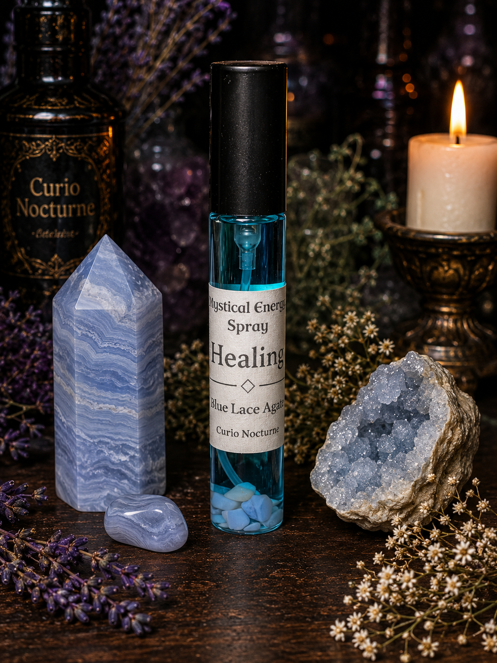 Healing • Blue Lace Agate • Crystal Energy Spray • Healing • Peace • Emotional Renewal