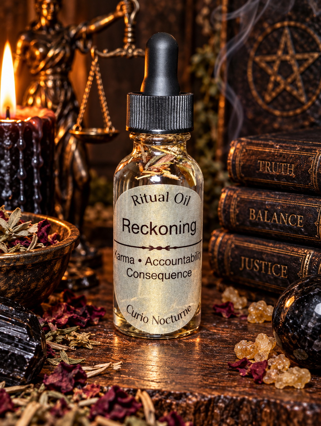 Reckoning Ritual Oil • Truth • Accountability • Reflection • Justice • Karma