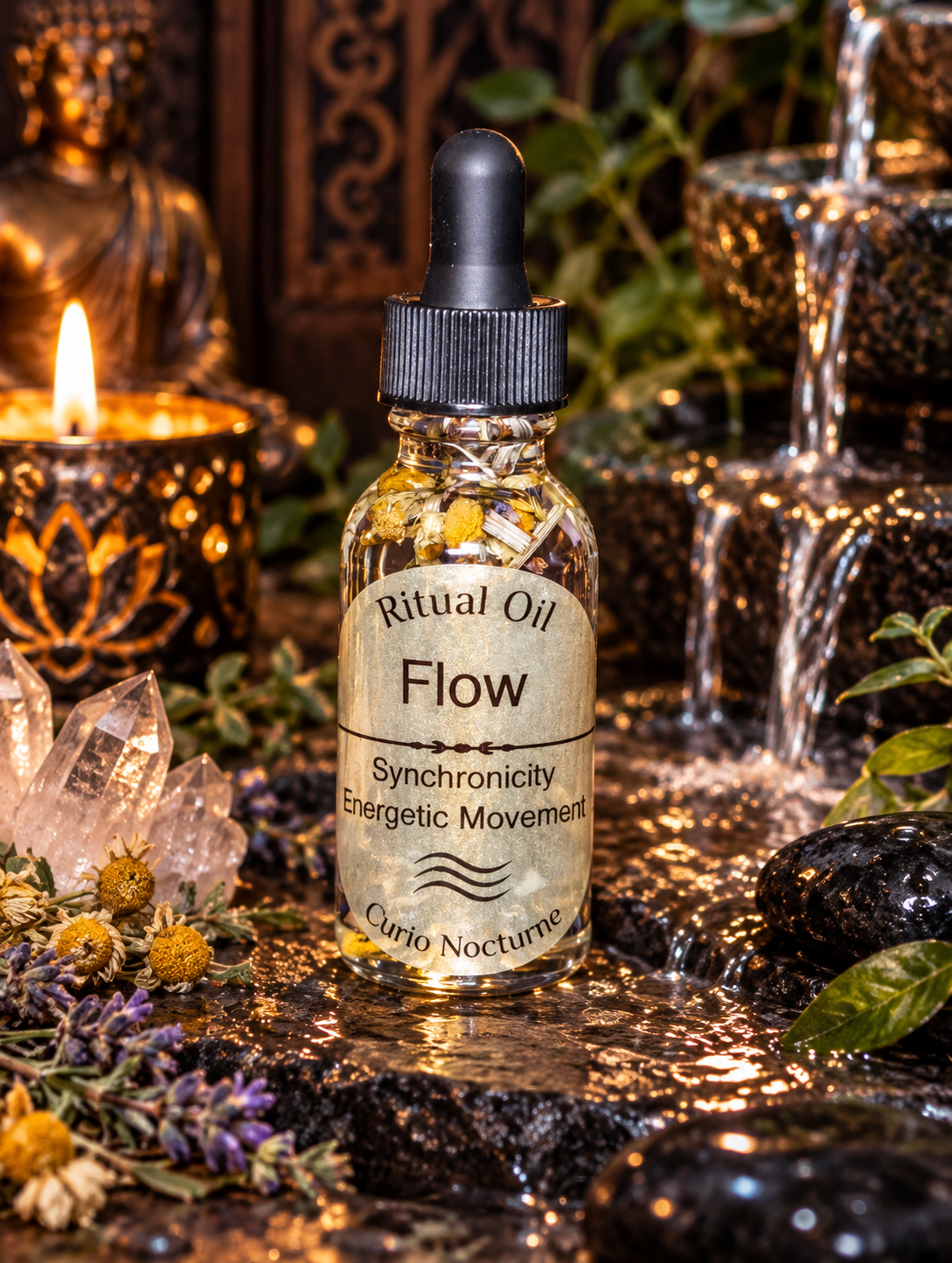 Flow Oil • Synchronicity & Alignment Ritual Oil • Kyanite Crystal Oil • Divine Timing Oil • Manifestation Oil • Road Opening Oil