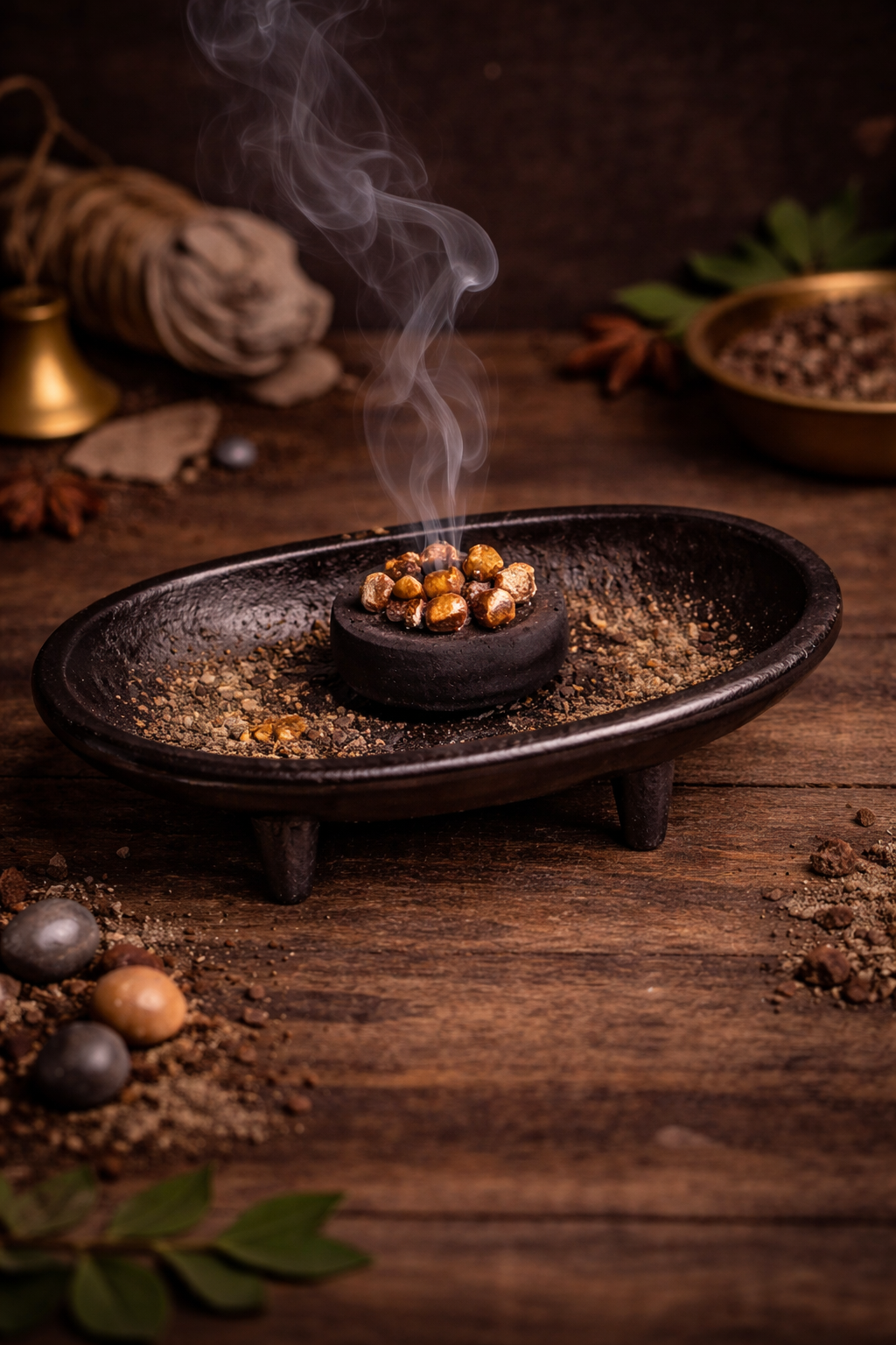 Cast Iron Incense Burner | Oval Smudge Bowl | Removable Insert | Resin Burner | Cone Incense Holder | Ritual Tool | Altar Decor