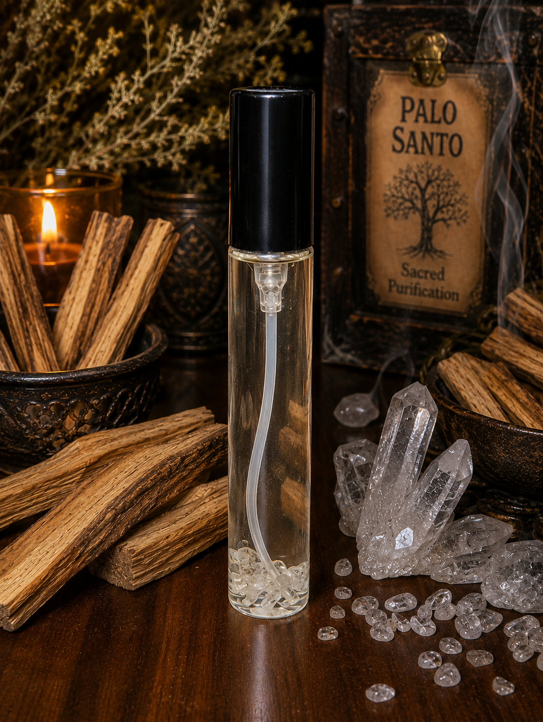 Palo Santo Crystal Energy SprayClear Quartz • Purification • Clarity • Positive Energy