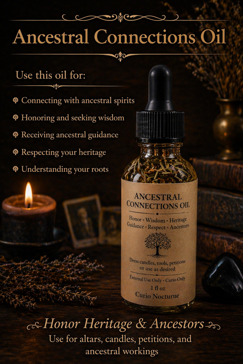Ancestral Connection Oil • Ancestor Communication, Spirit Guide Work, Lineage Healing, Hoodoo Oil, Spiritual Ancestral Work