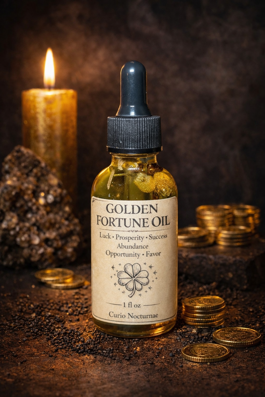 Golden Fortune Oil• Money Drawing, Wealth & Prosperity, Good Luck, Abundance, Financial Success, Spiritual Oil