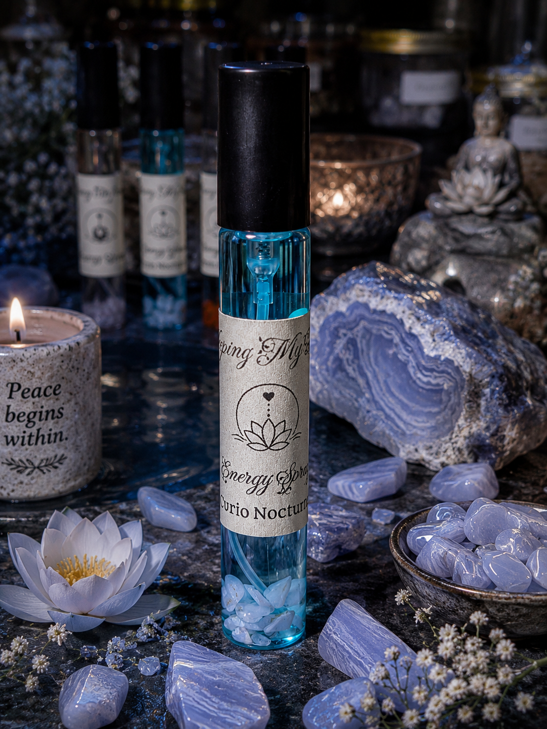 Crystal Infused Energy Spray • Spiritual Spray for Personal Energy, Ritual Work, Meditation & Daily Intentions • Spells and Manifesting