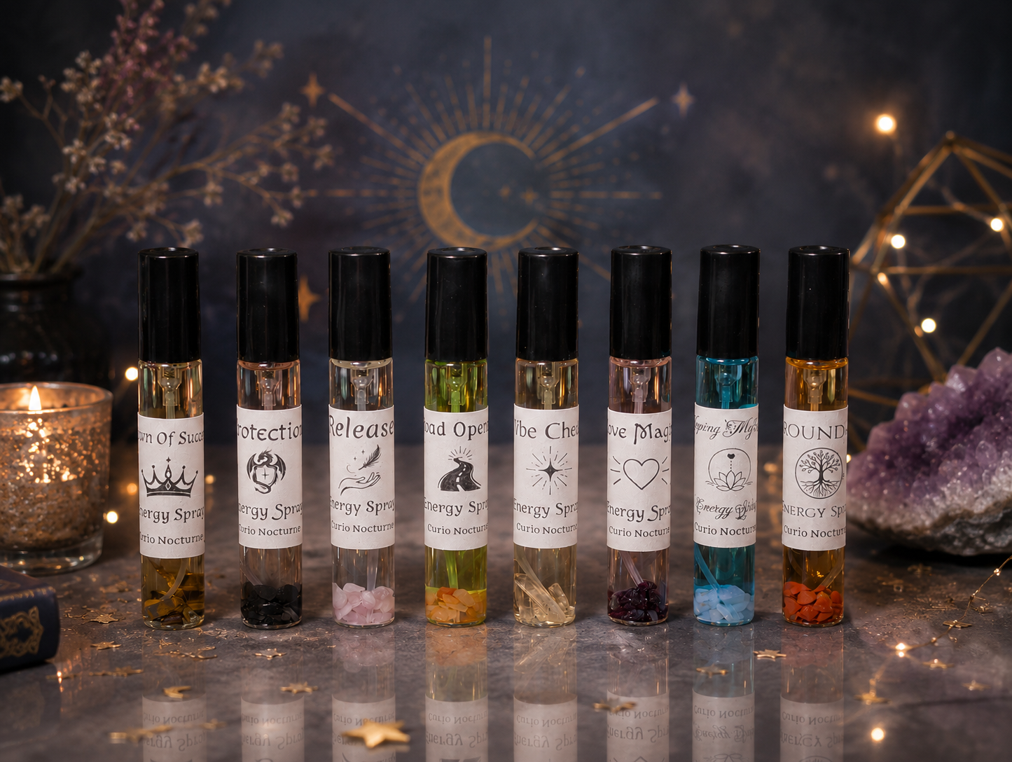 Crystal Infused Energy Spray • Spiritual Spray for Personal Energy, Ritual Work, Meditation & Daily Intentions • Spells and Manifesting
