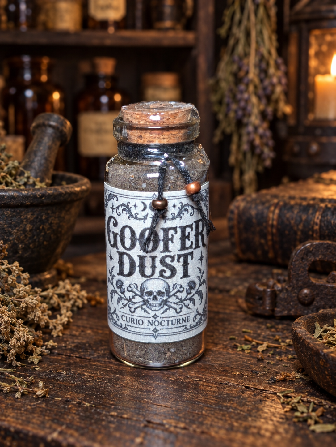 Goofer Dust Conjure Powder • Crossing, Hexing, Baneful Work, Protection • Glass Bottle