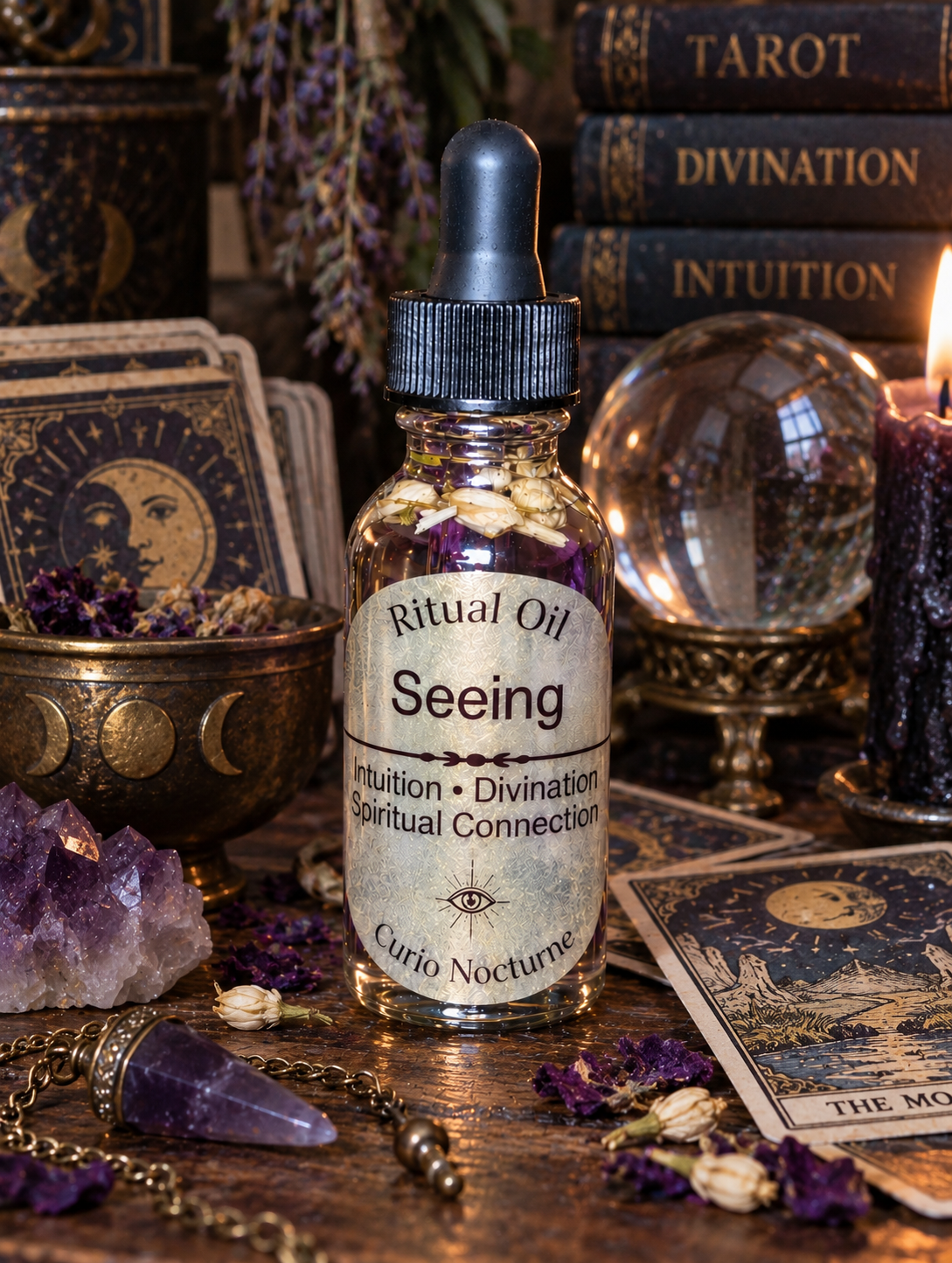 Seeing Oil • Intuition & Psychic Awareness Oil • Third Eye, Divination, Dream Work, Spiritual Insight Ritual Oil