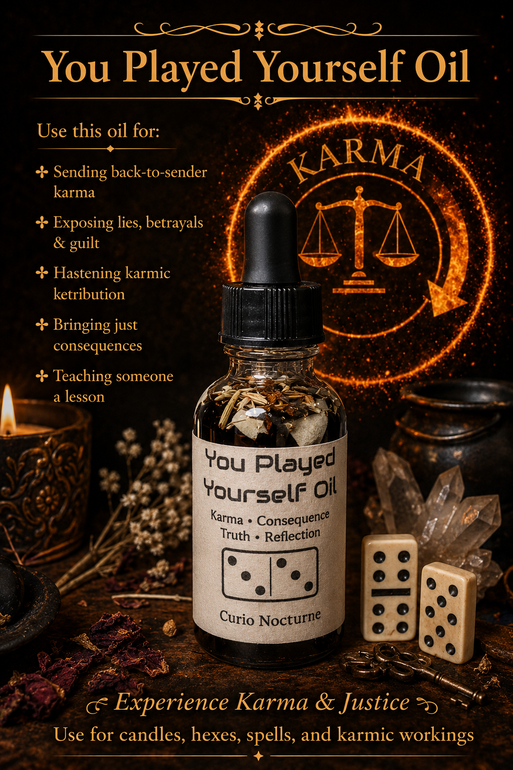 Protection & Banishing Oil Set • D.U.M.E, Reversal and Karma Oils • Remove Negativity, Return to Sender, Justice Ritual Oils