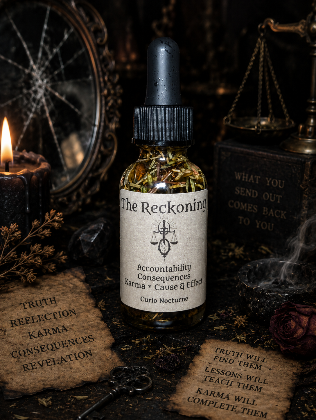 Reckoning Ritual Oil • Truth • Accountability • Reflection • Justice • Karma