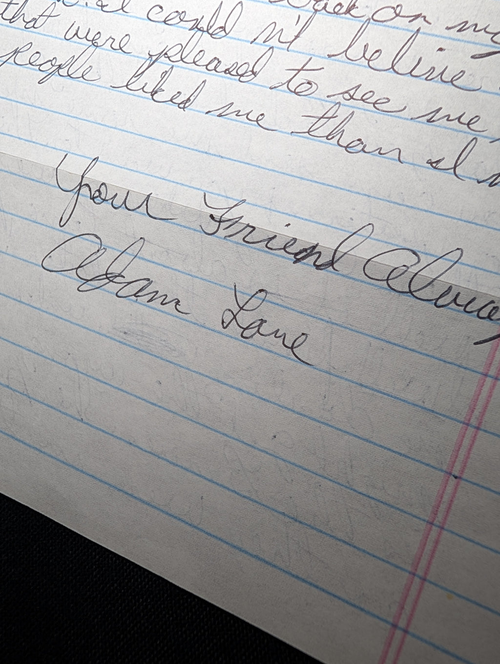 Adam Lane Letter & Envelope