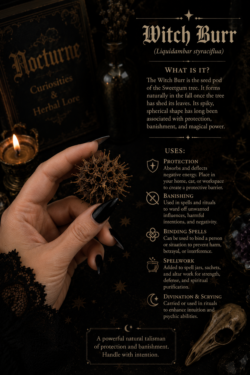 Witch Burrs (10 Count) • Sweetgum Seed Pods • Protection, Banishing & Folk Magic Curio