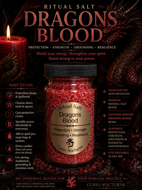 Dragon's Blood Ritual Salt – Protection • Strength • Grounding • Resilience | 4 oz Glass Jar