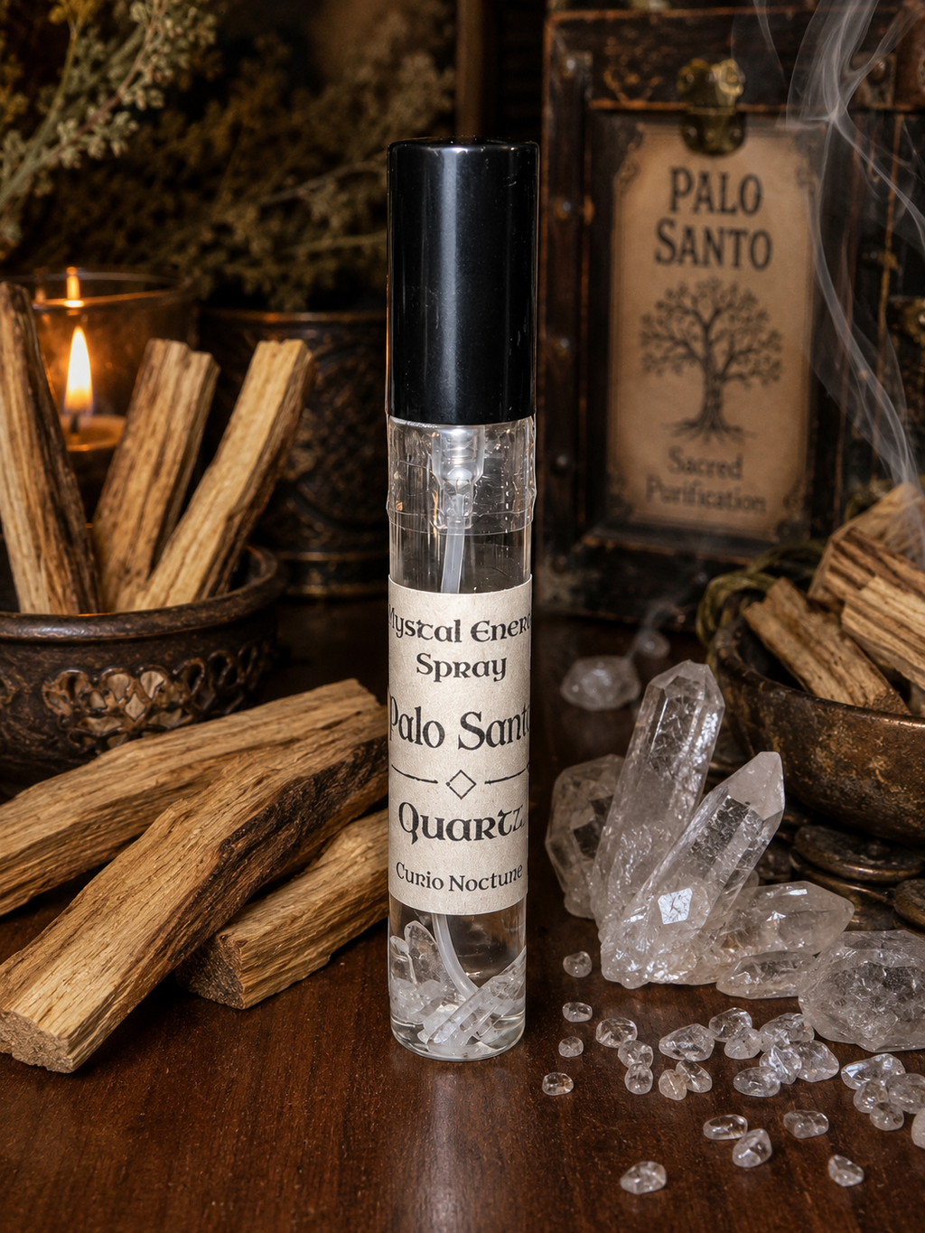 Palo Santo Crystal Energy SprayClear Quartz • Purification • Clarity • Positive Energy