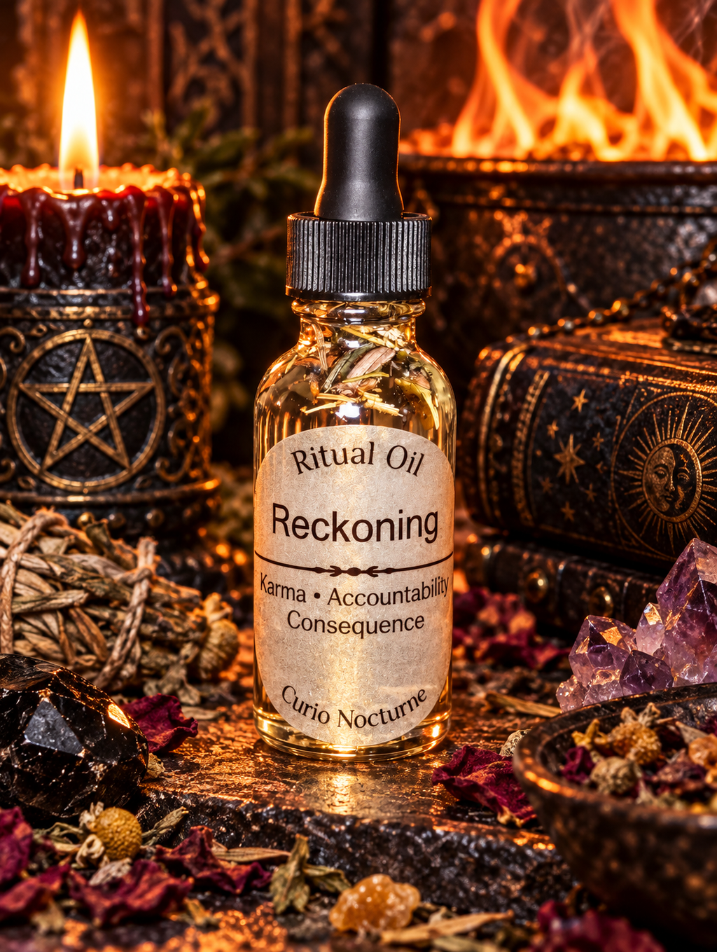 Reckoning Ritual Oil • Truth • Accountability • Reflection • Justice • Karma